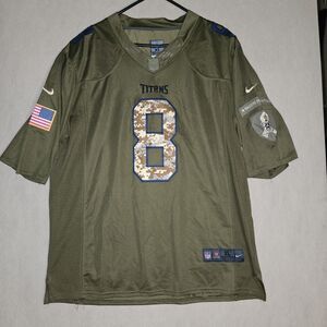 Nike On Field NFL Jersey Tennessee Titans Mariota 8 XL Support Your Troops Ed.